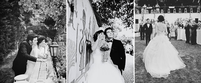düğün mekanında gelin damat siyah beyaz fotoğraflar