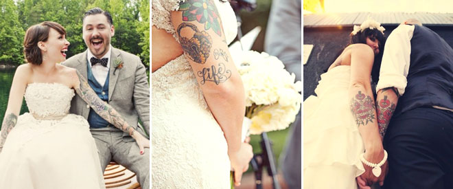 dövmeli gelinler ve düğün
pozları