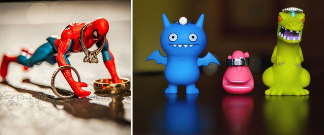 komik objelerle çekilmiş alyans
fotoğrafları