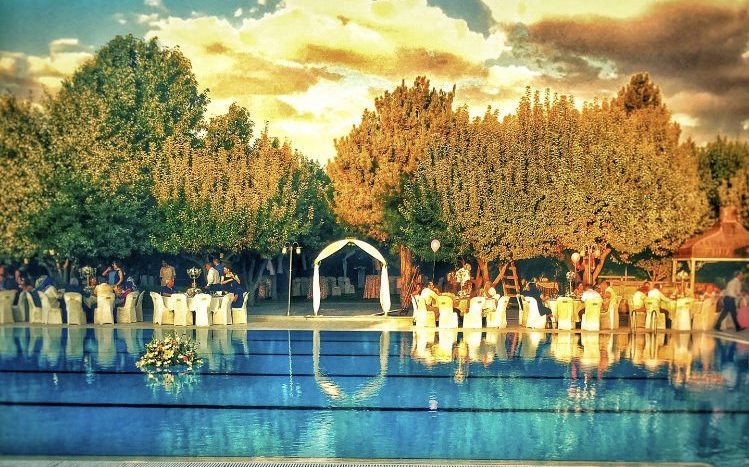 gold garden pool & wedding