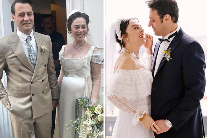 demet evgar gelinlik modeli
