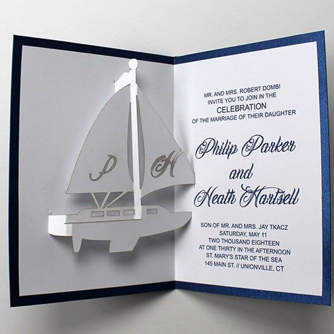 üç boyutlu düğün davetiyesi