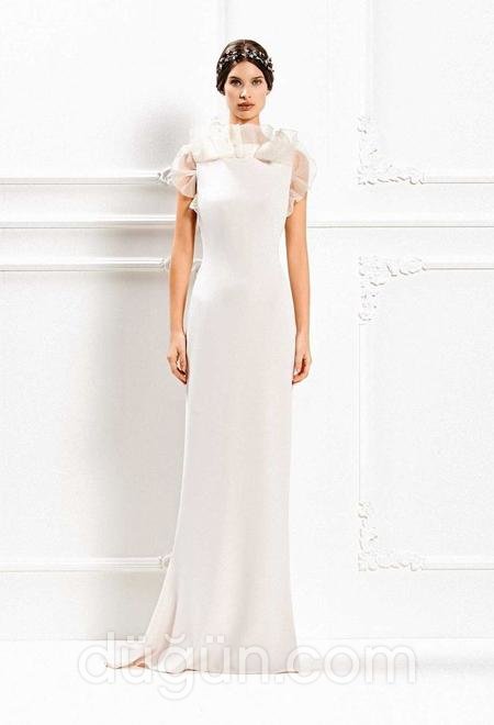 Düz Kesim Gelinlik Modeli