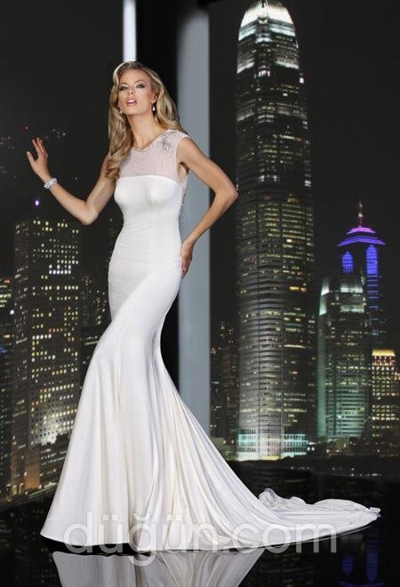 Bisiklet Yaka Gelinlik