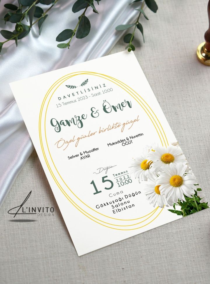 Papatya Detaylı Davetiye