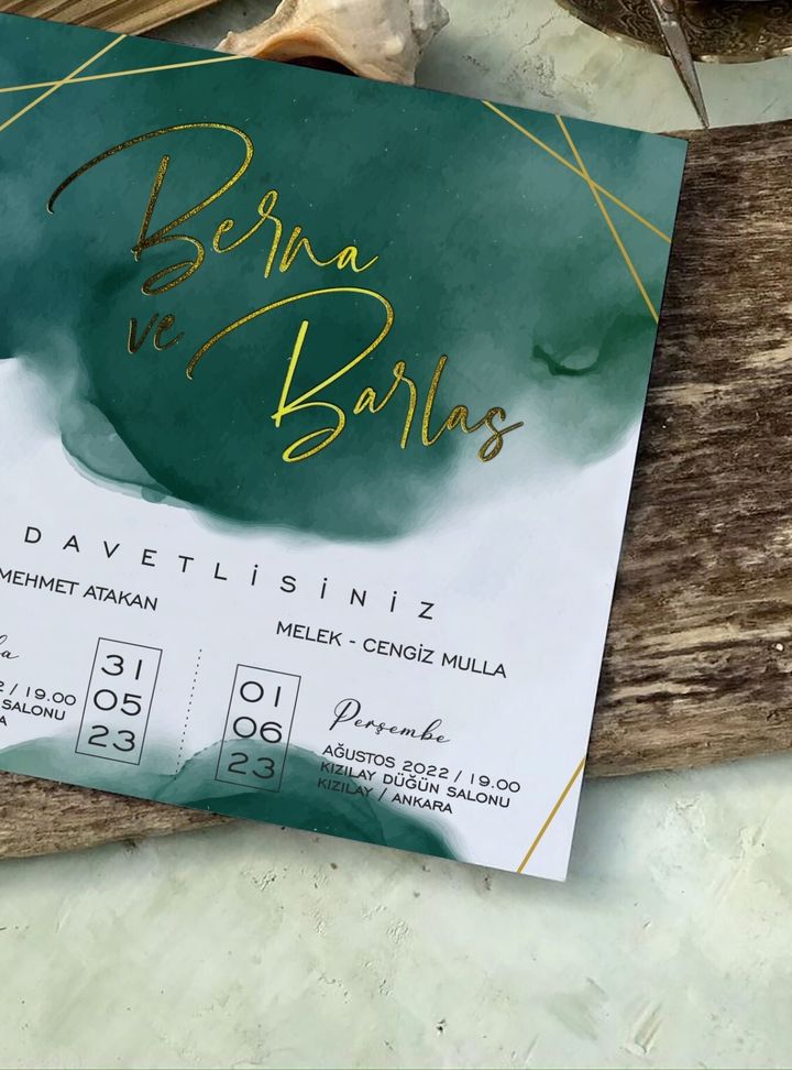 Suluboya Desenli Davetiye