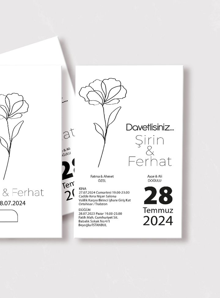 EW-1-25 Düğün Kına Çizim Davetiye