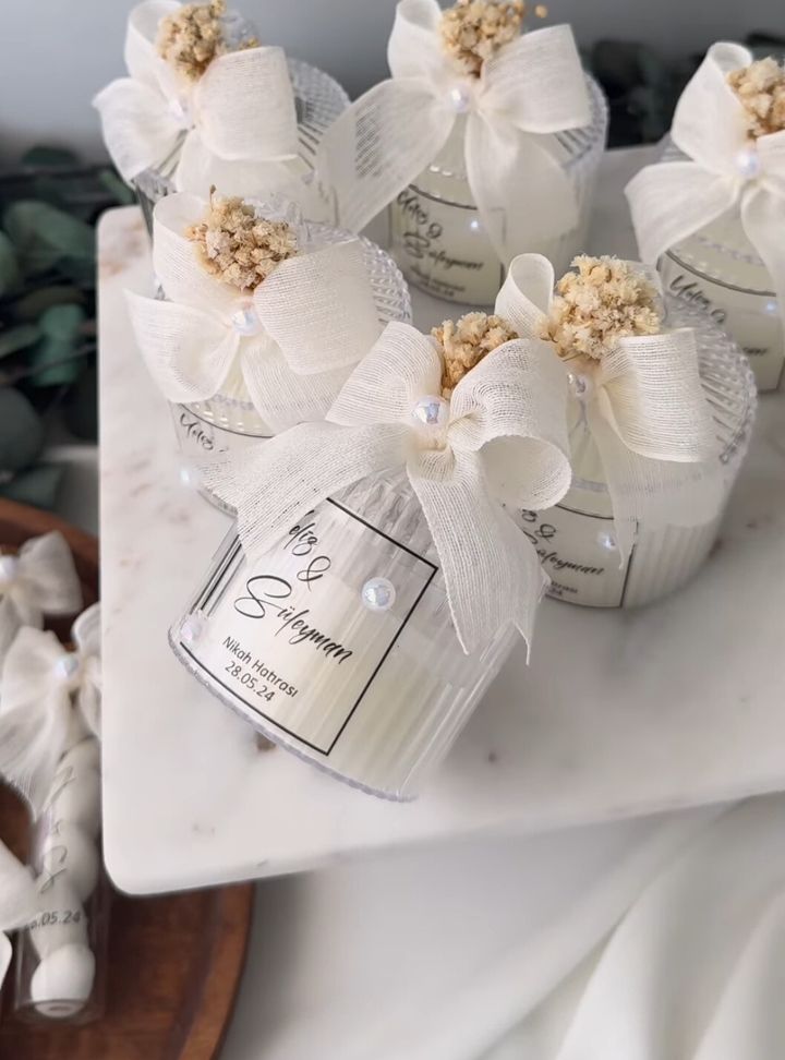 Fiyonlu Kuru Çiçekli Nikah Aksesuarı 