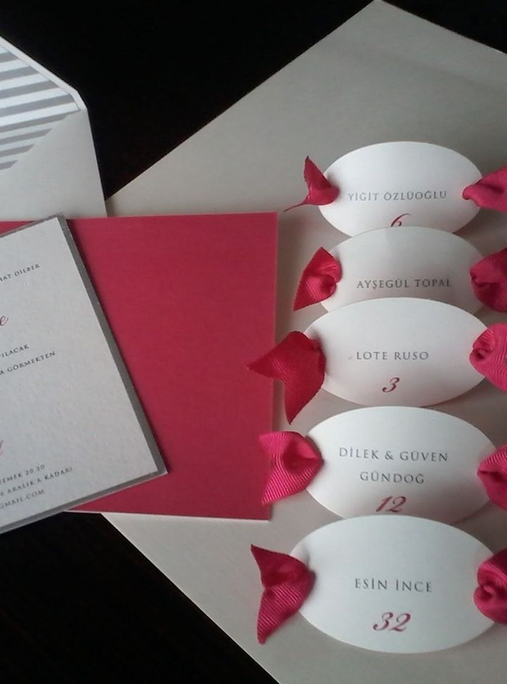 Kırmızı Beyaz Sade Davetiye