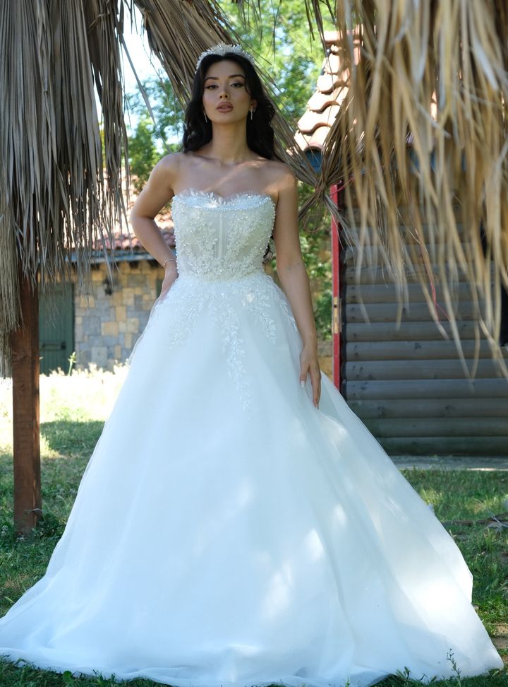 Straplez A Kesim Gelinlik