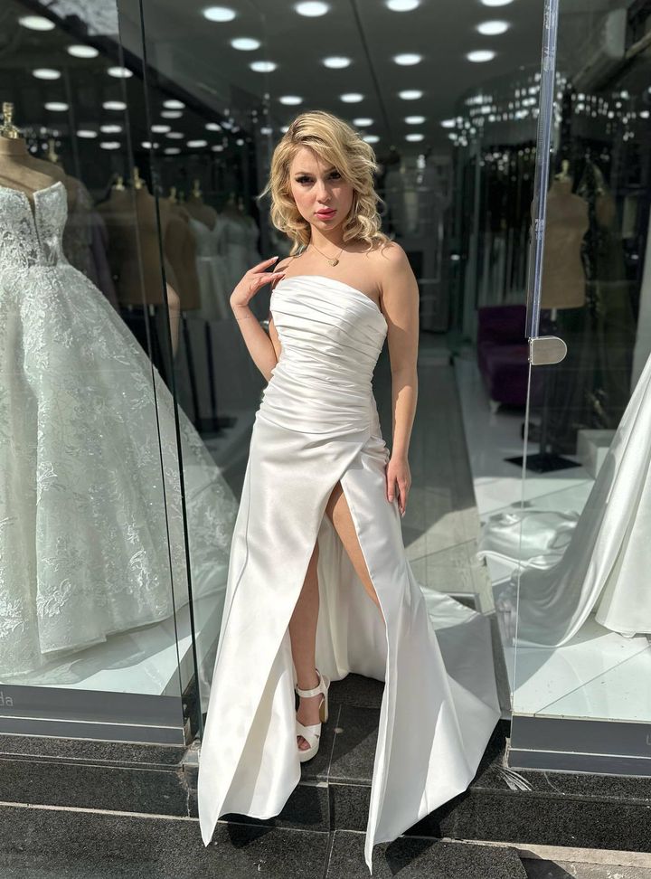 Straplez A Kesim Gelinlik