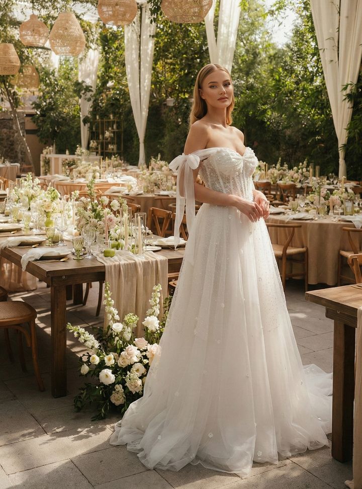 MAB-30-25 A Kesim Helen Sırt Dekolteli Gelinlik