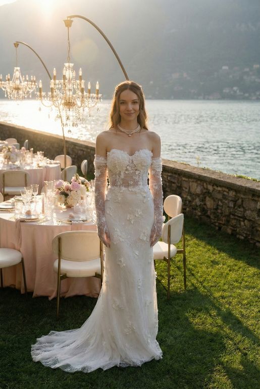 MAB-10-25 Straplez Tarlatansız Düz Kesim Gelinlik 3