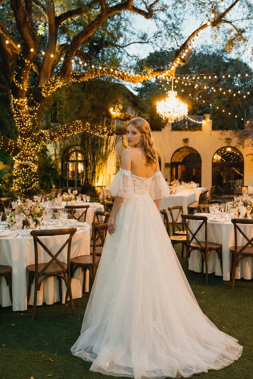 MAB-9092-25 A Kesim Straplez Göğüs Dekolteli Gelinlik 4