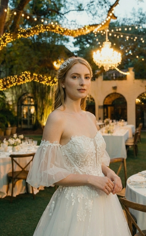 MAB-9092-25 A Kesim Straplez Göğüs Dekolteli Gelinlik 3