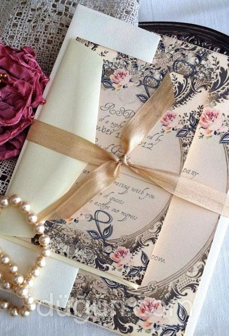 Uçuk Pembe Davetiye Modeli