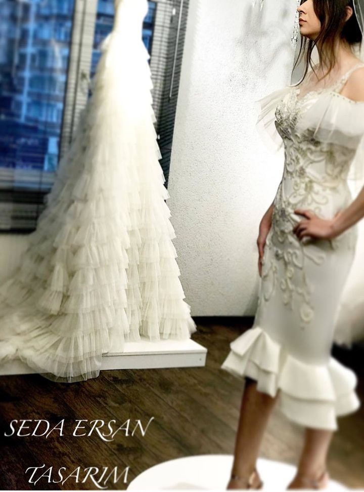 SET 33 Straplez Düz Kesim Göğüs Dekolteli Gelinlik