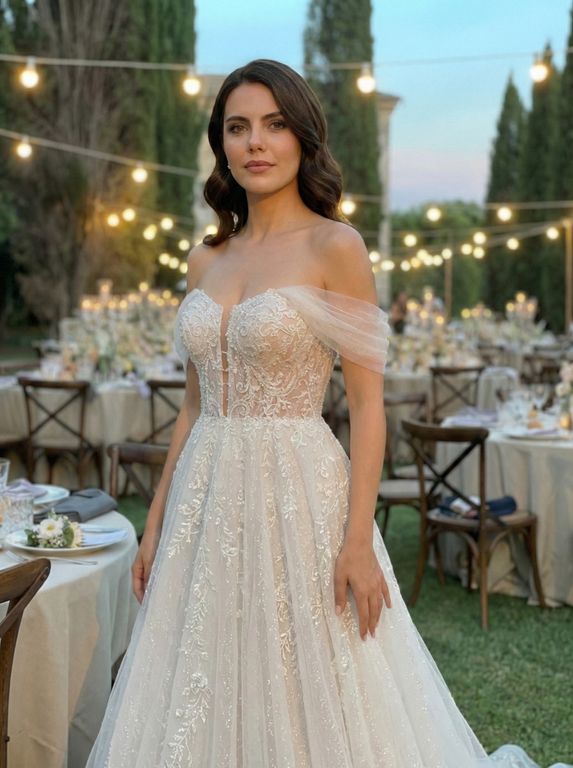 Lotus A Kesim Helen Dekoltesiz Gelinlik 3