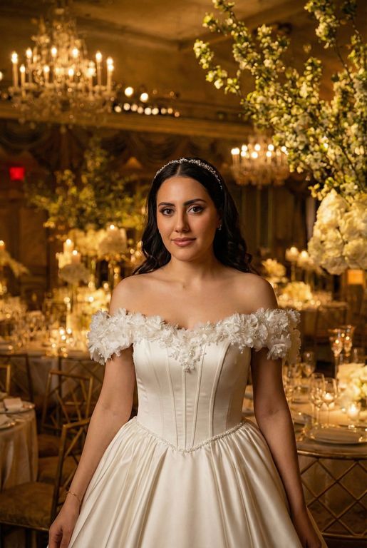 ASM-3-25 A Kesim Sırt Dekolteli Düşük Omuz Gelinlik 4