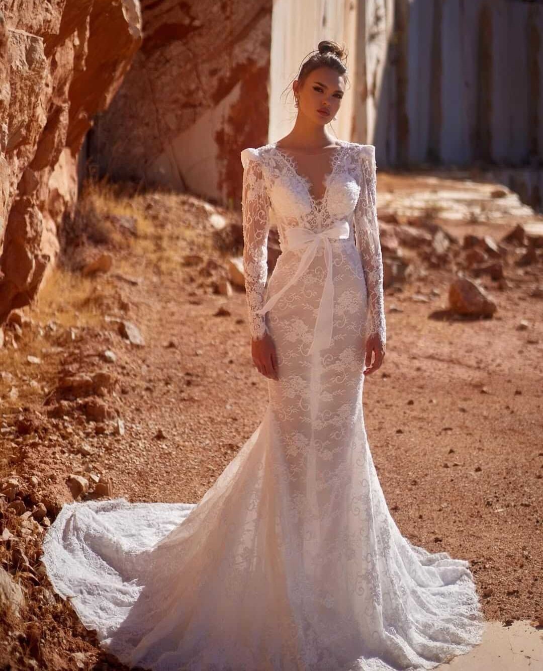 Kurdeleli Dantel Balık Gelinlik