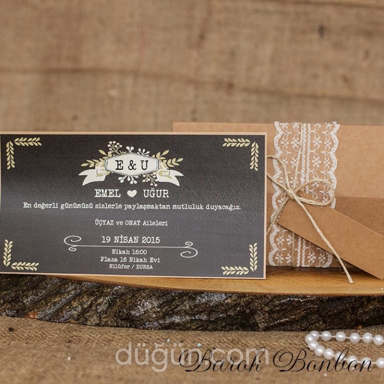 Barok Bonbon Davetiye