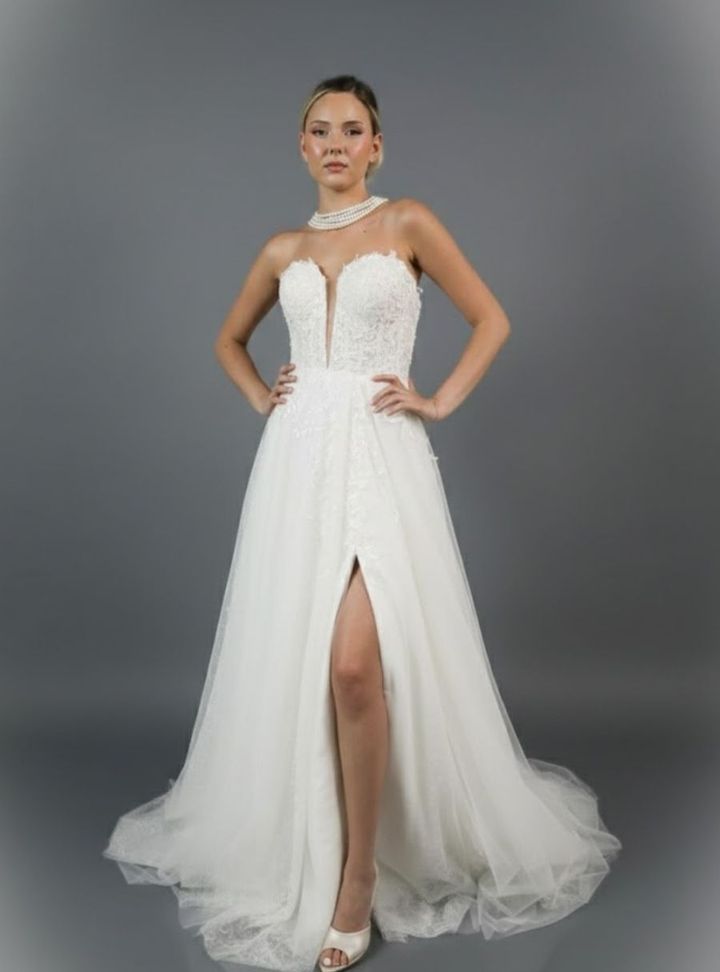 The Atelier Daphne - 3-25 A Kesim Straplez Tarlatansız Gelinlik