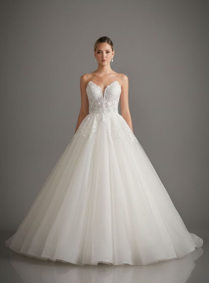 The Atelier Daphne - 5-25 A Kesim Straplez Sırt Dekolteli Gelinlik