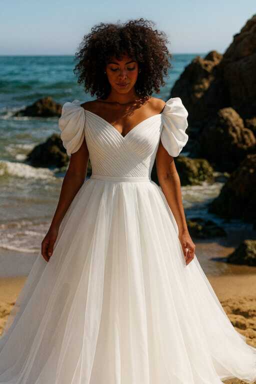 Drapeli Karpuz Kol Gelinlik A Kesim Vintage Kare Yaka Gelinlik 2