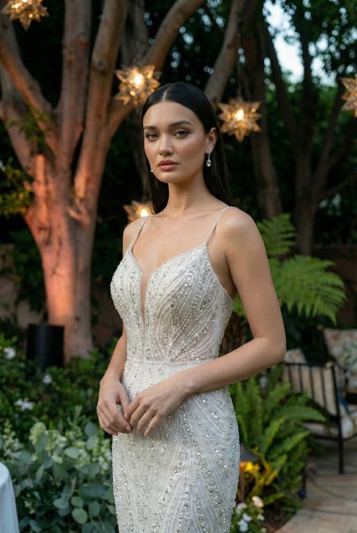 BM 13-25 Balık Kesim Tarlatansız Sırt Dekolteli Gelinlik 4