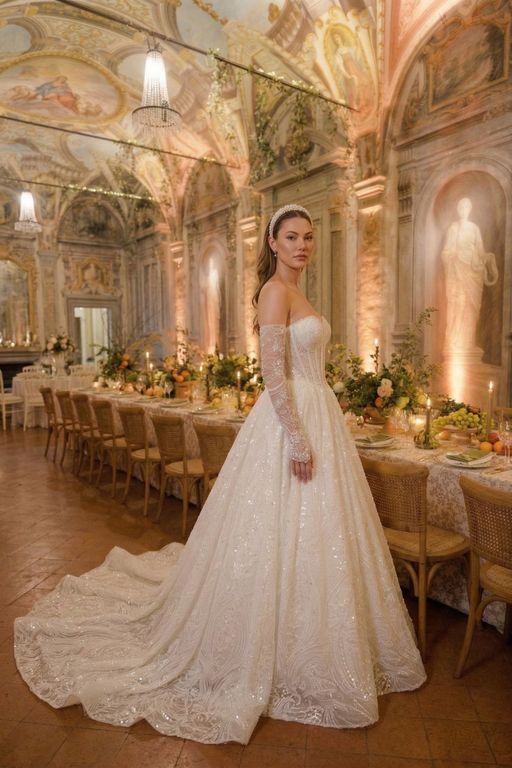 AGFK-4-25 Prenses Kesim Straplez Göğüs Dekolteli Gelinlik 5