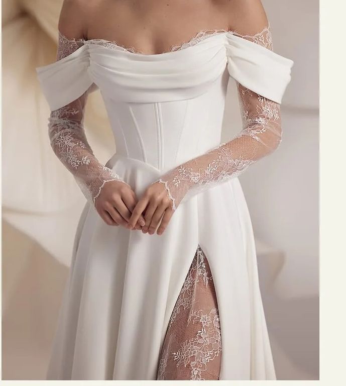 Romantik Helen Gelinlik  A Kesim Helen Sırt Dekolteli Gelinlik 4