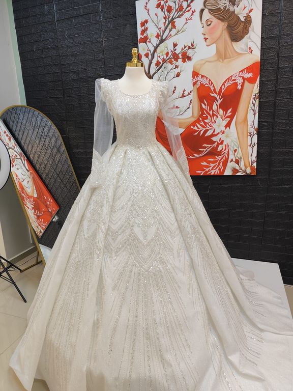 Leyla Prenses Gelinlik Prenses Kesim Sırt Dekolteli Dekoltesiz Gelinlik 6