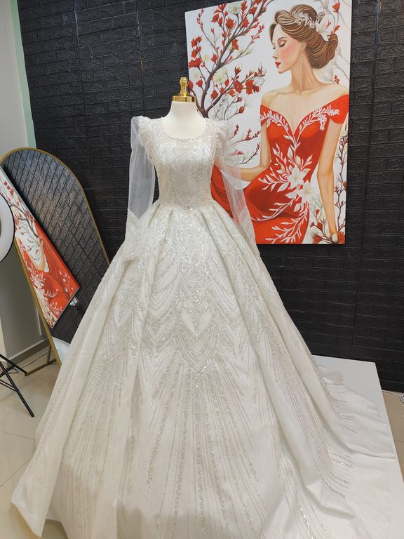 Leyla Prenses Gelinlik Prenses Kesim Sırt Dekolteli Dekoltesiz Gelinlik 3