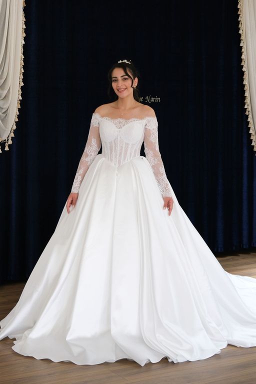 Miray Fransız Dantel Gelinlik - 1