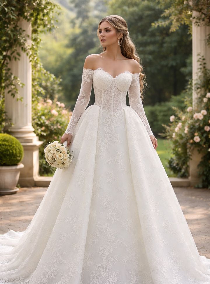 Lez Dantelli Prenses Gelinlik