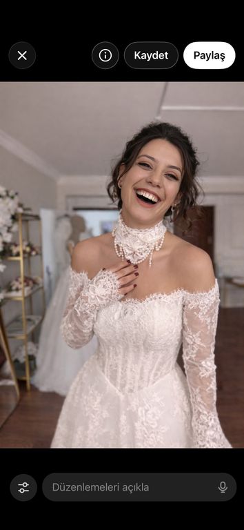 Fransız Lez Dantel Gelinlik A Kesim Helen Vintage Gelinlik 2