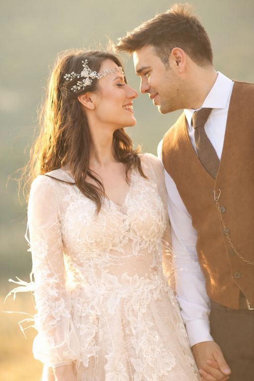 Kapuçino Otriş Tüylü Helen A Kesim Bohem Helen Gelinlik 8