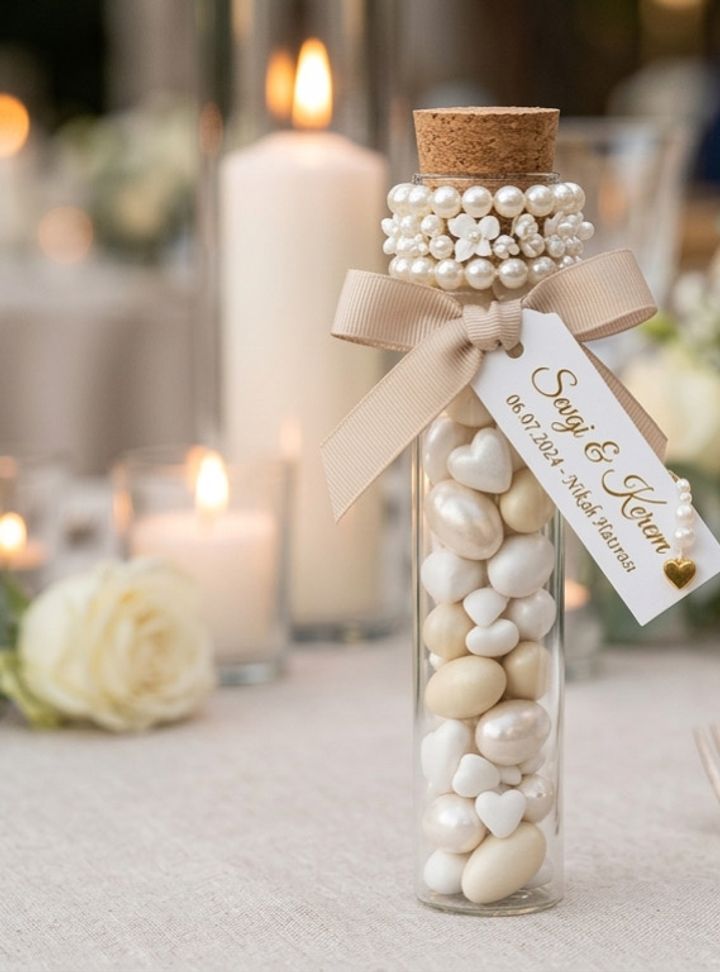 İnci Detaylı Tüpte Nikah Şekeri