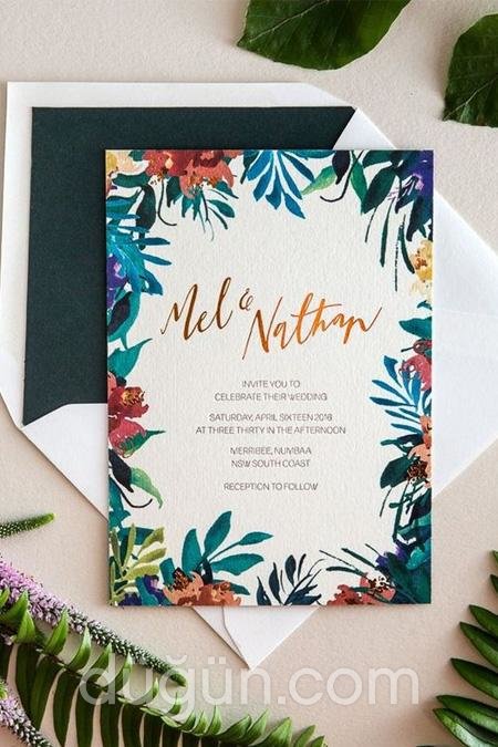 Tropikal Düğün Davetiyesi