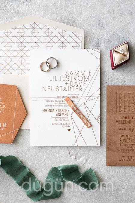 Geometrik Modern Davetiye Modeli