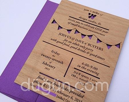 Ahşap Görünümlü Davetiye Modeli