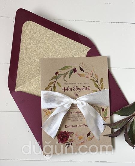 Çiçekli Davetiye Modeli