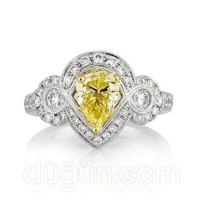 Damla Kesimli Sarı Pırlanta