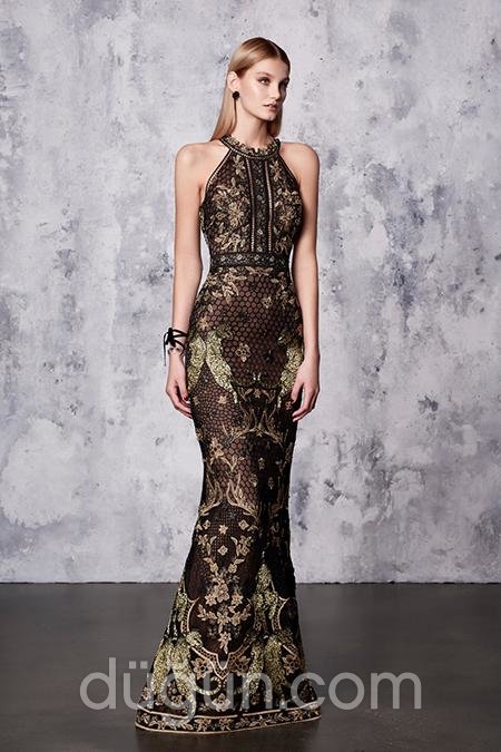 Halter Yaka Nişan Elbisesi