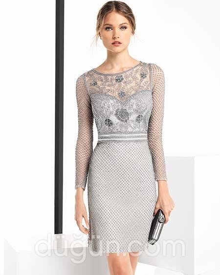 Yakası Kapalı Nişan Gelinlik Modeli