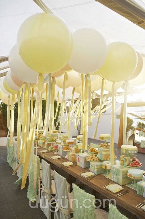 Kurdeleli Renkli Uçan Balonlar