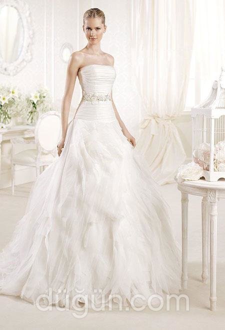 Şifon Etekli Gelinlik