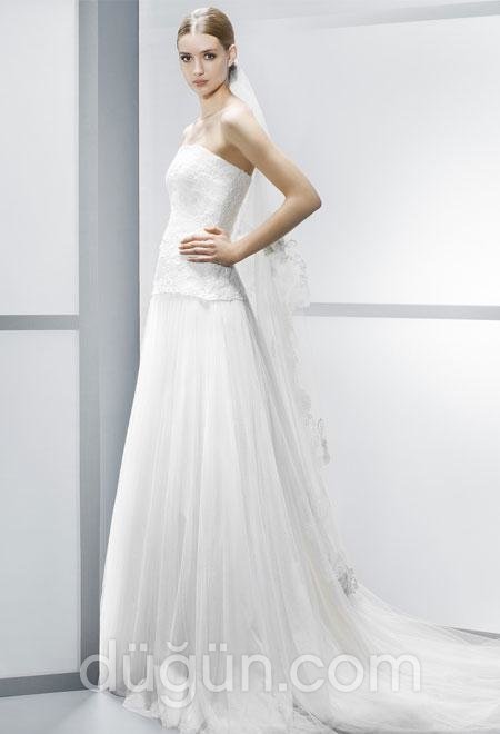 İşlemeli Kumaş Gelinlik