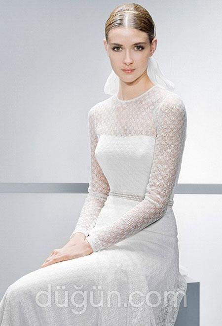 Bisiklet Yaka Gelinlik Modeli