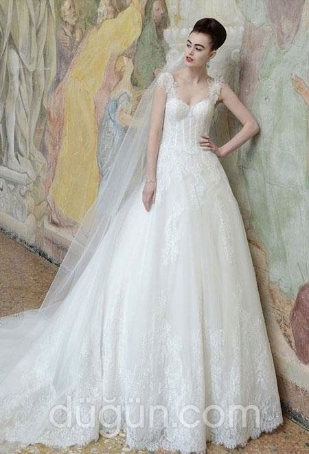 Dantel Askılı Gelinlik